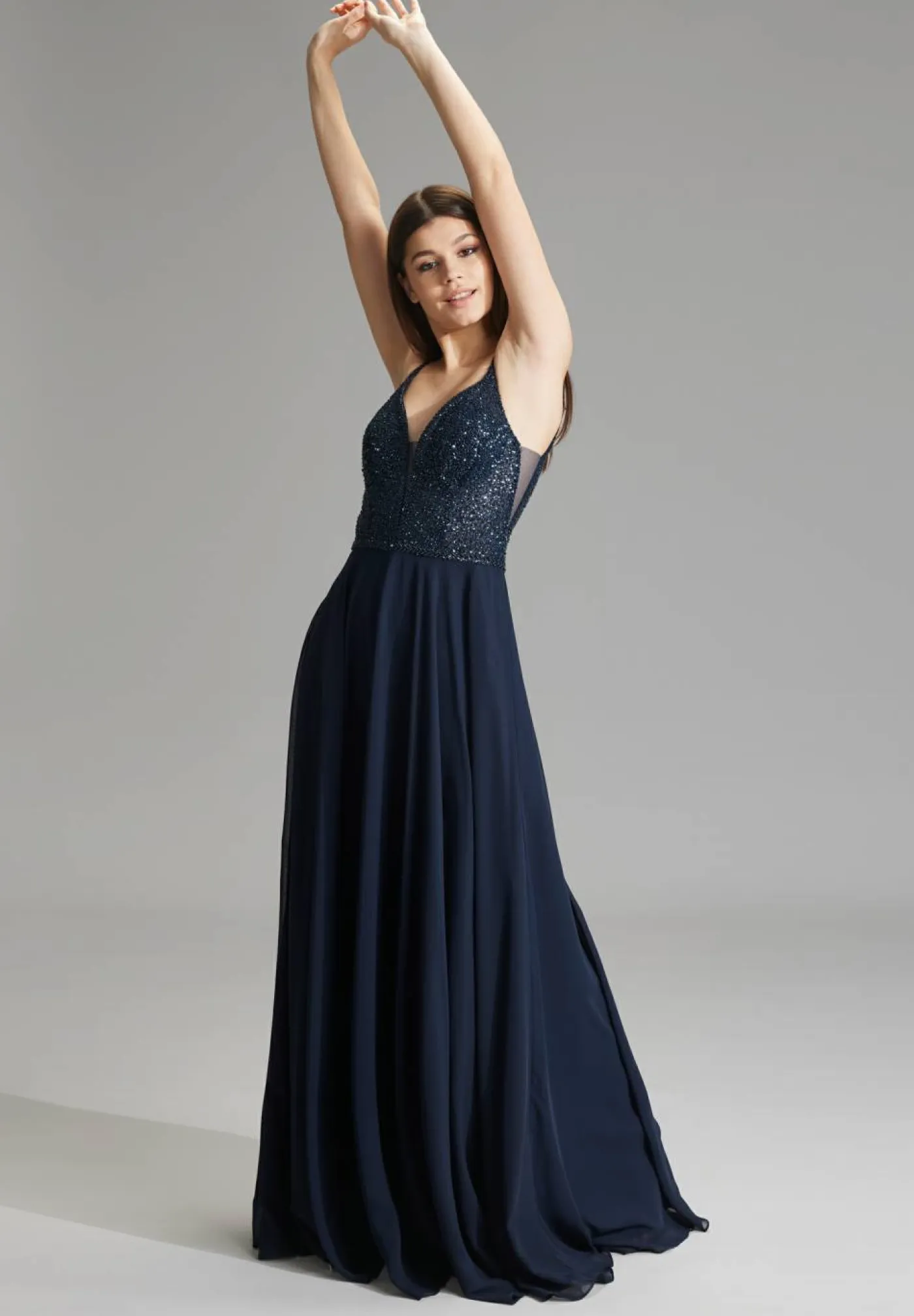 Abendkleid aus Materialmix