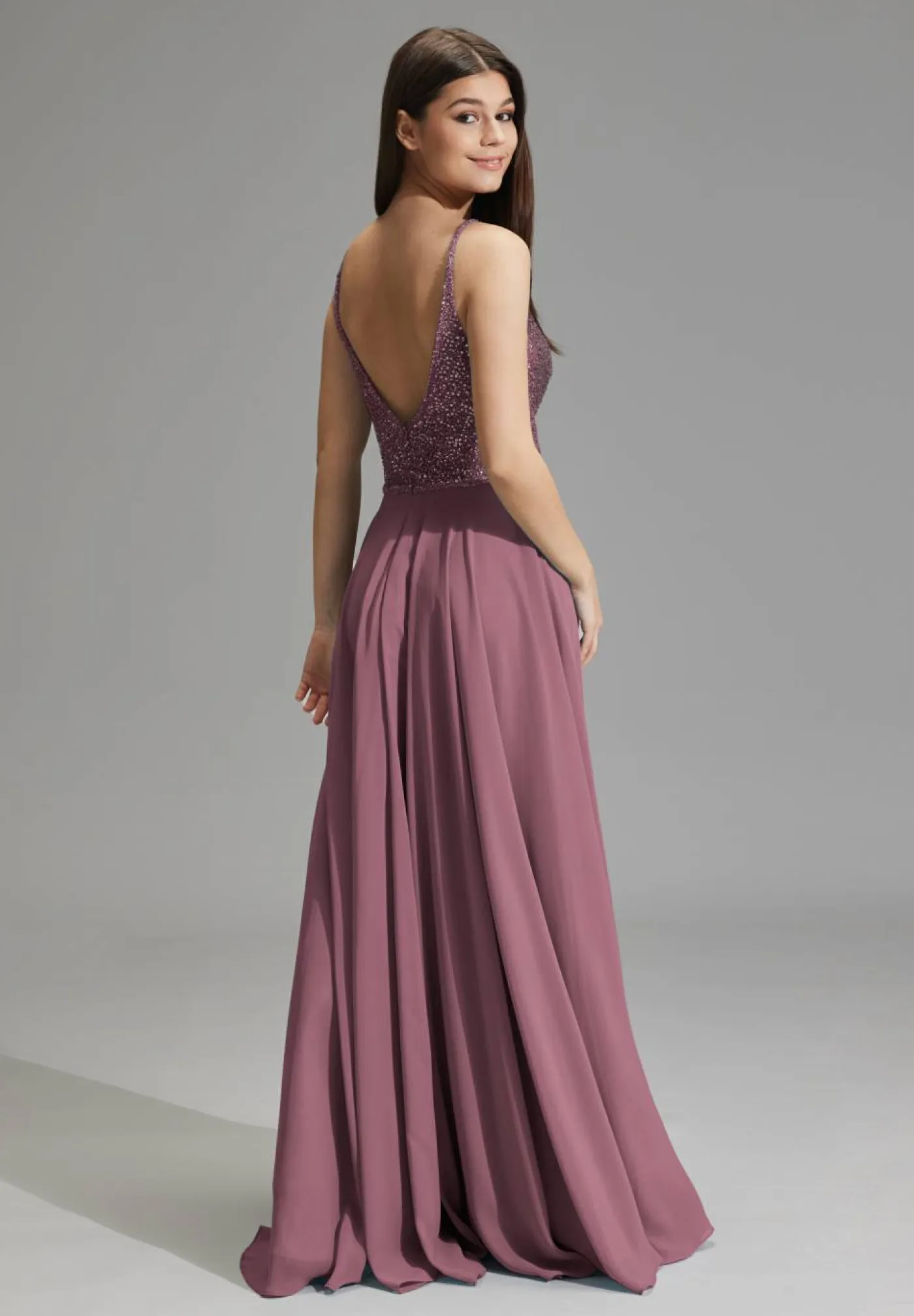 Abendkleid aus Materialmix
