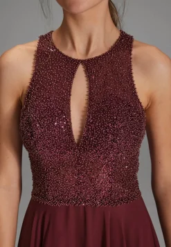Abendkleid mit Stickerei und Cut-Out