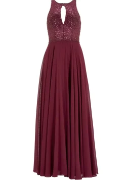 Abendkleid mit Stickerei und Cut-Out