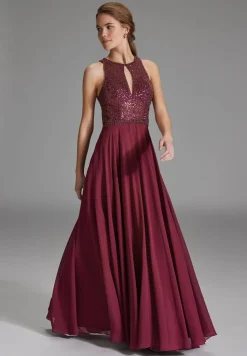 Abendkleid mit Stickerei und Cut-Out