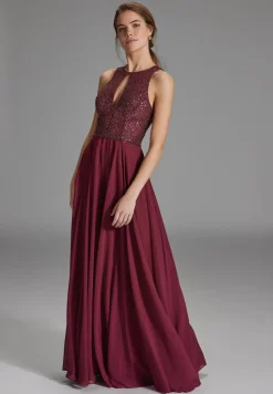 Abendkleid mit Stickerei und Cut-Out