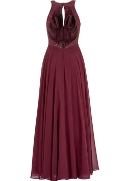 Abendkleid mit Stickerei und Cut-Out