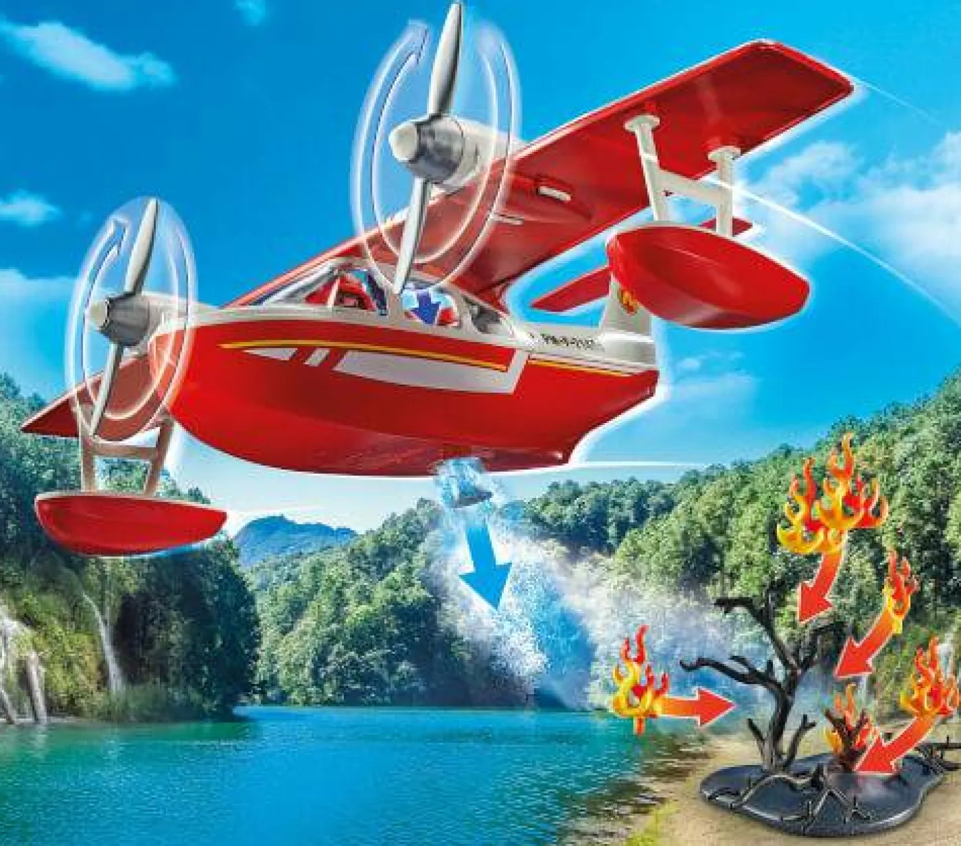Action Heroes "Feuerwehrflugzeug mit Löschfunktion"