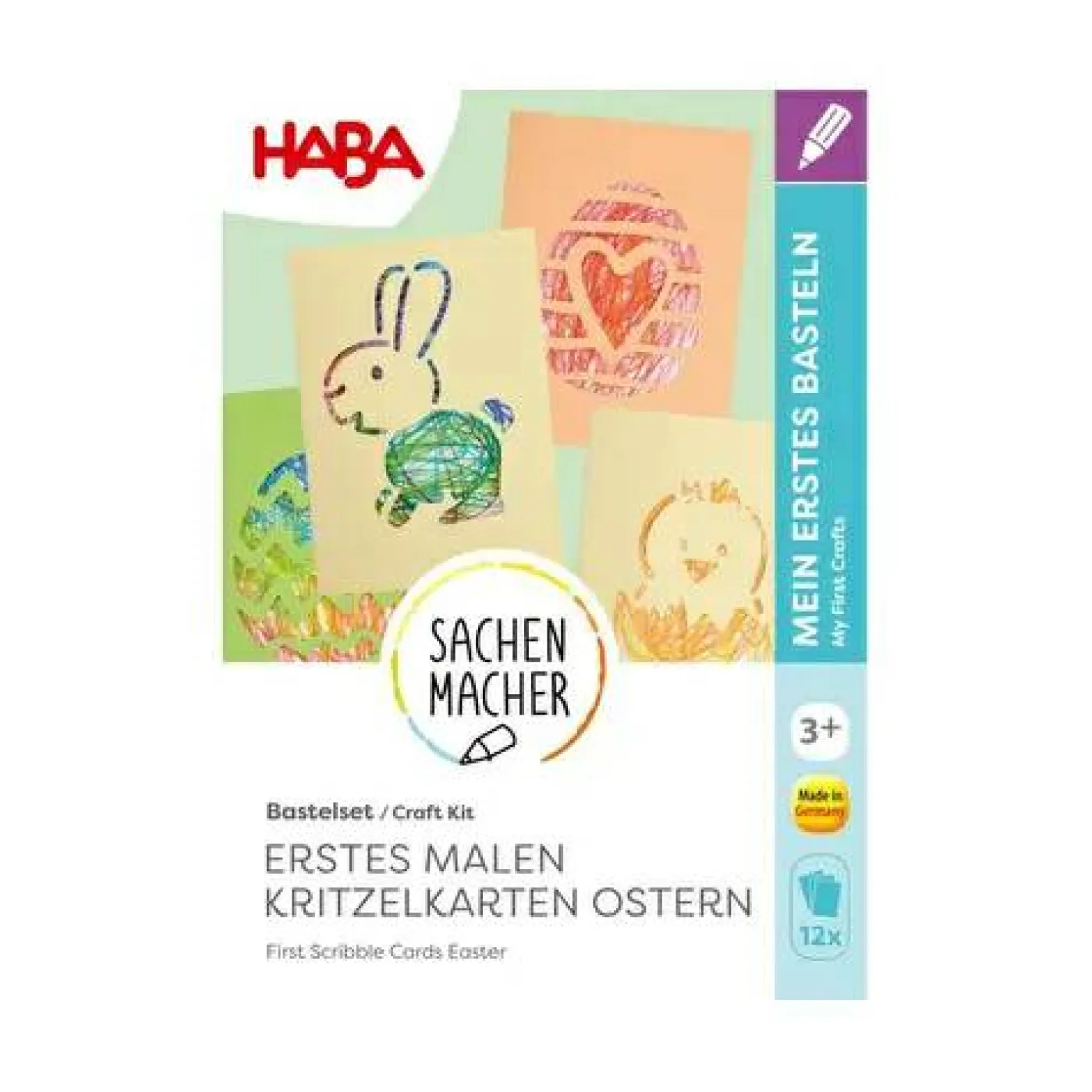 Bastelset "Erstes Malen - Kritzelkarten Ostern"