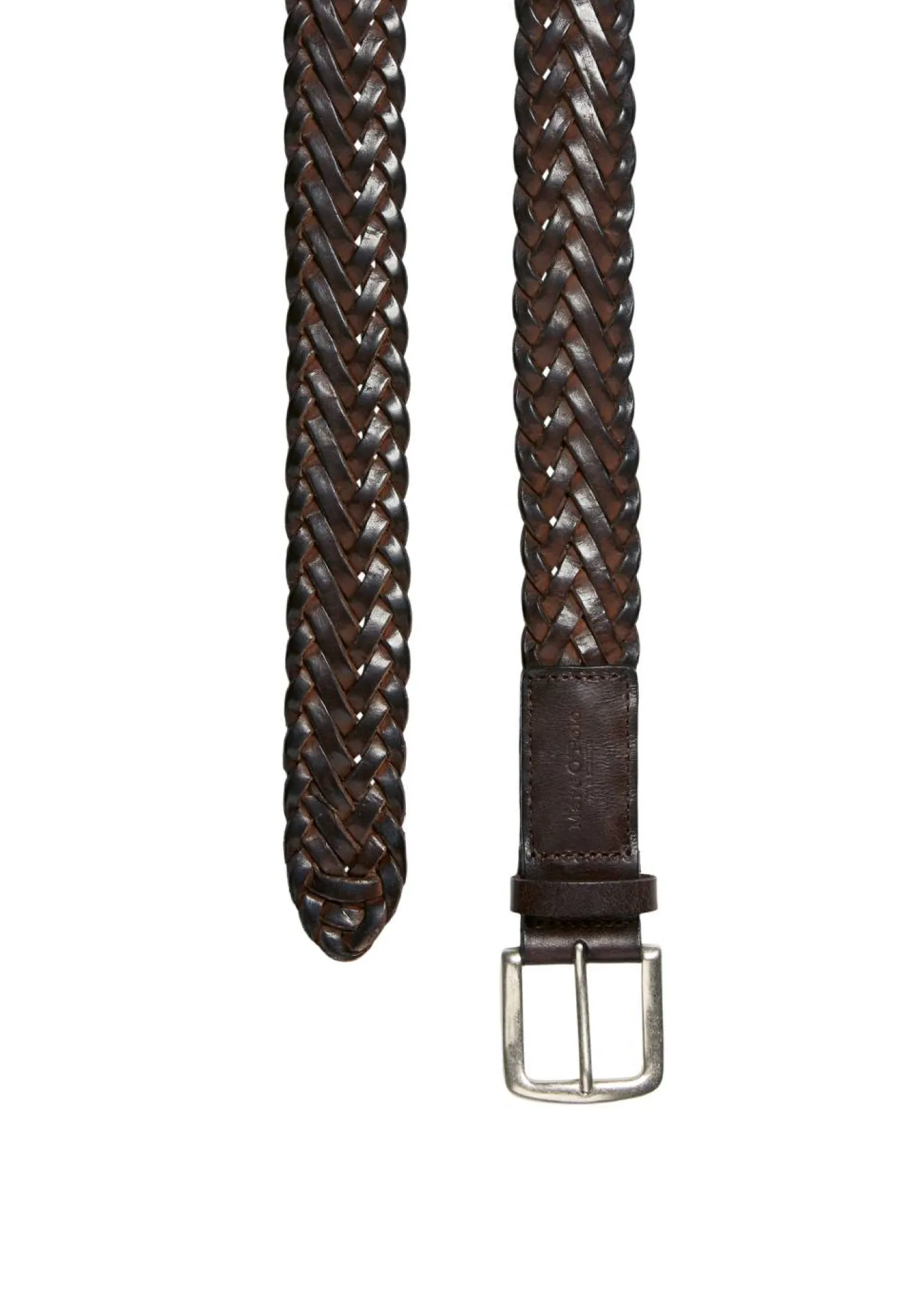 Belt, braided leather, width 3,5 cm