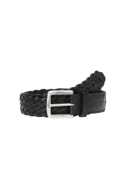 Belt, braided leather, width 3,5 cm