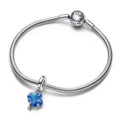Blauer Murano-Glas Stammbaum Charm-Anhänger