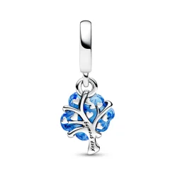 Blauer Murano-Glas Stammbaum Charm-Anhänger