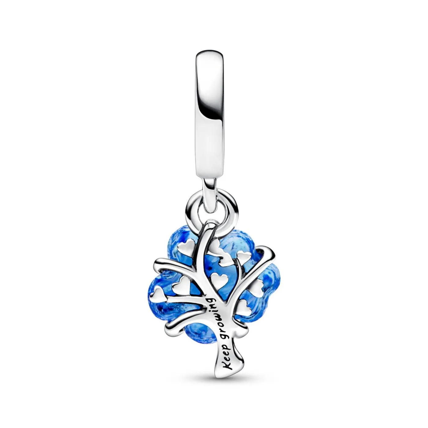 Blauer Murano-Glas Stammbaum Charm-Anhänger