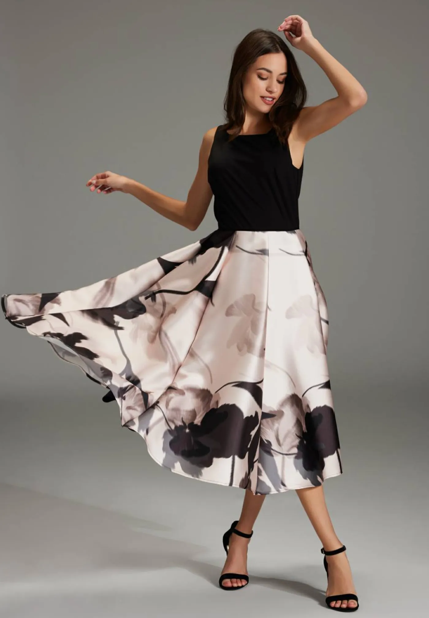 Cocktail Kleid aus bedrucktem Twill