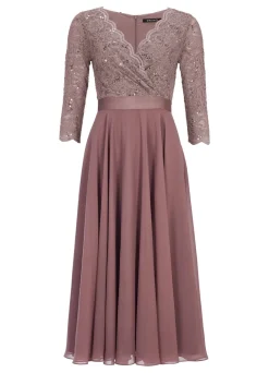 Cocktailkleid aus Material-Mix
