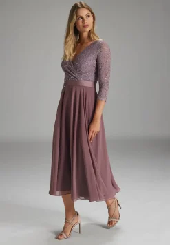 Cocktailkleid  aus Material-Mix