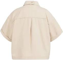 Denimjacke mit kurzen Ärmeln und aufgesetzten Taschen