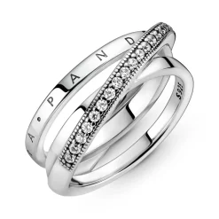 Dreifach gekreuzter Pavé-Ring