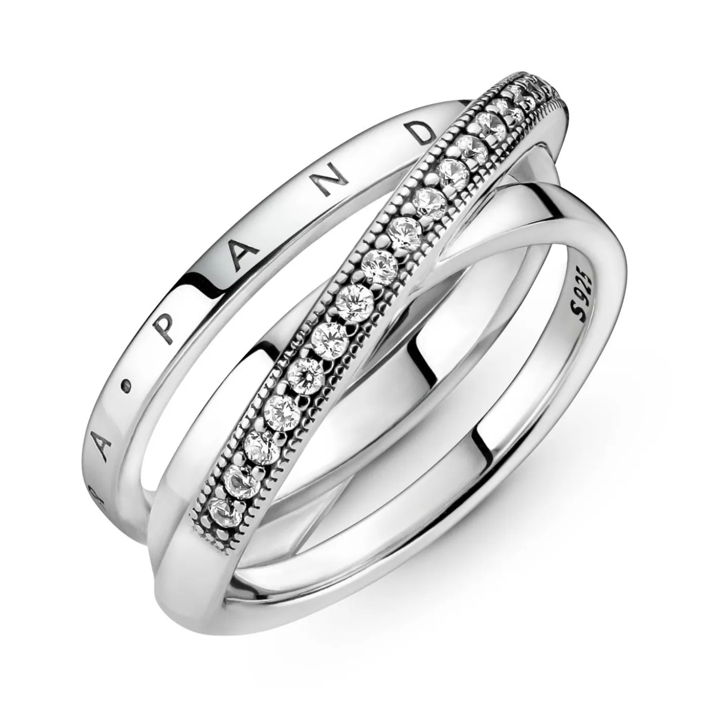 Dreifach gekreuzter Pavé-Ring