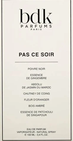 Eau de Parfum "Pas ce Soir", 100 ml