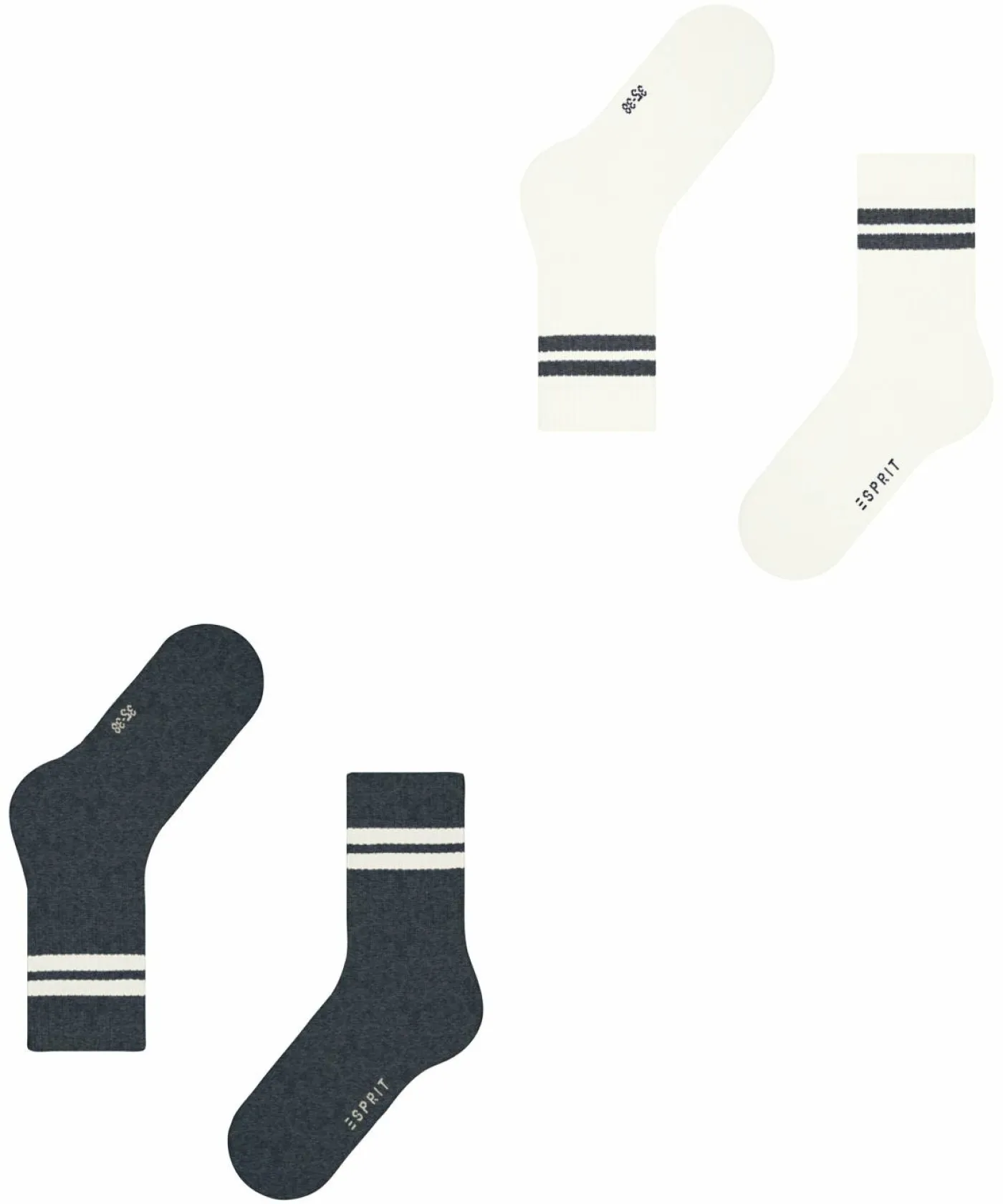 Esprit Tennis Stripe 2-Pack Damen Socken