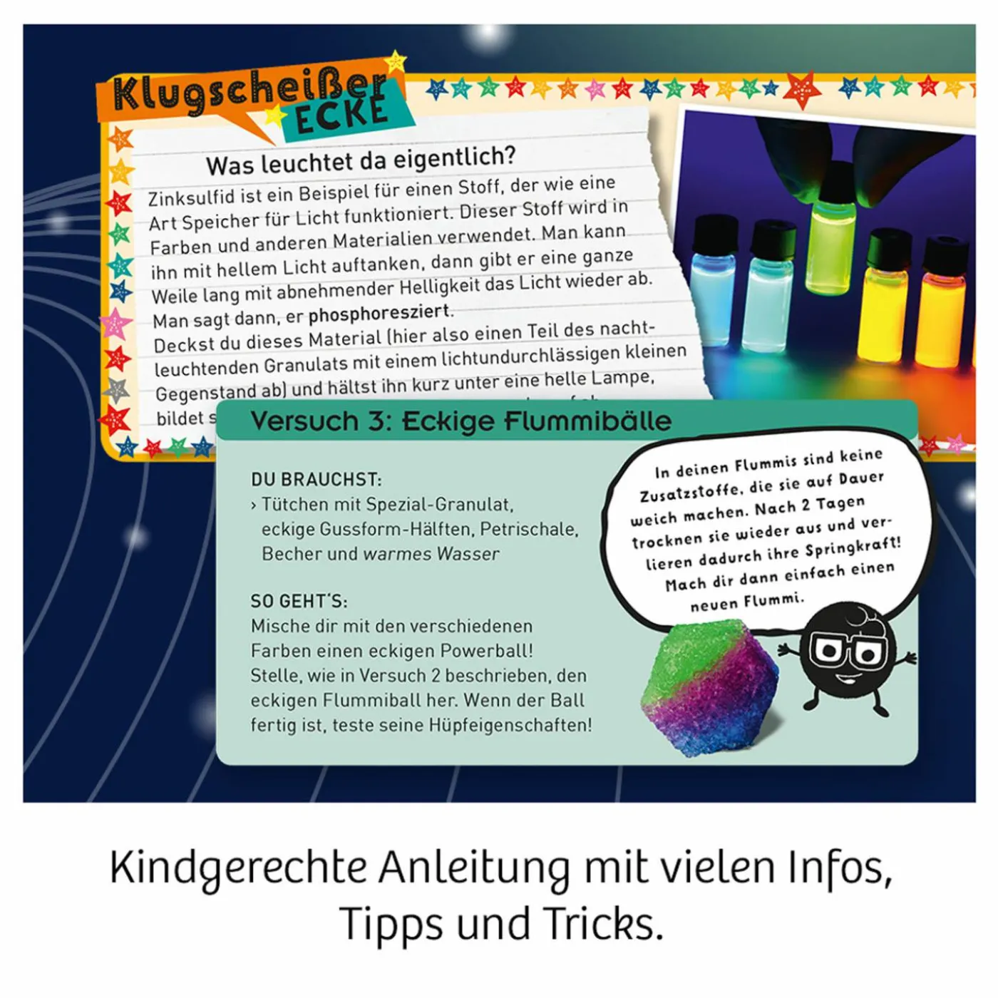 Experimentier-Set "Nachtleuchtende Flummi-Power"