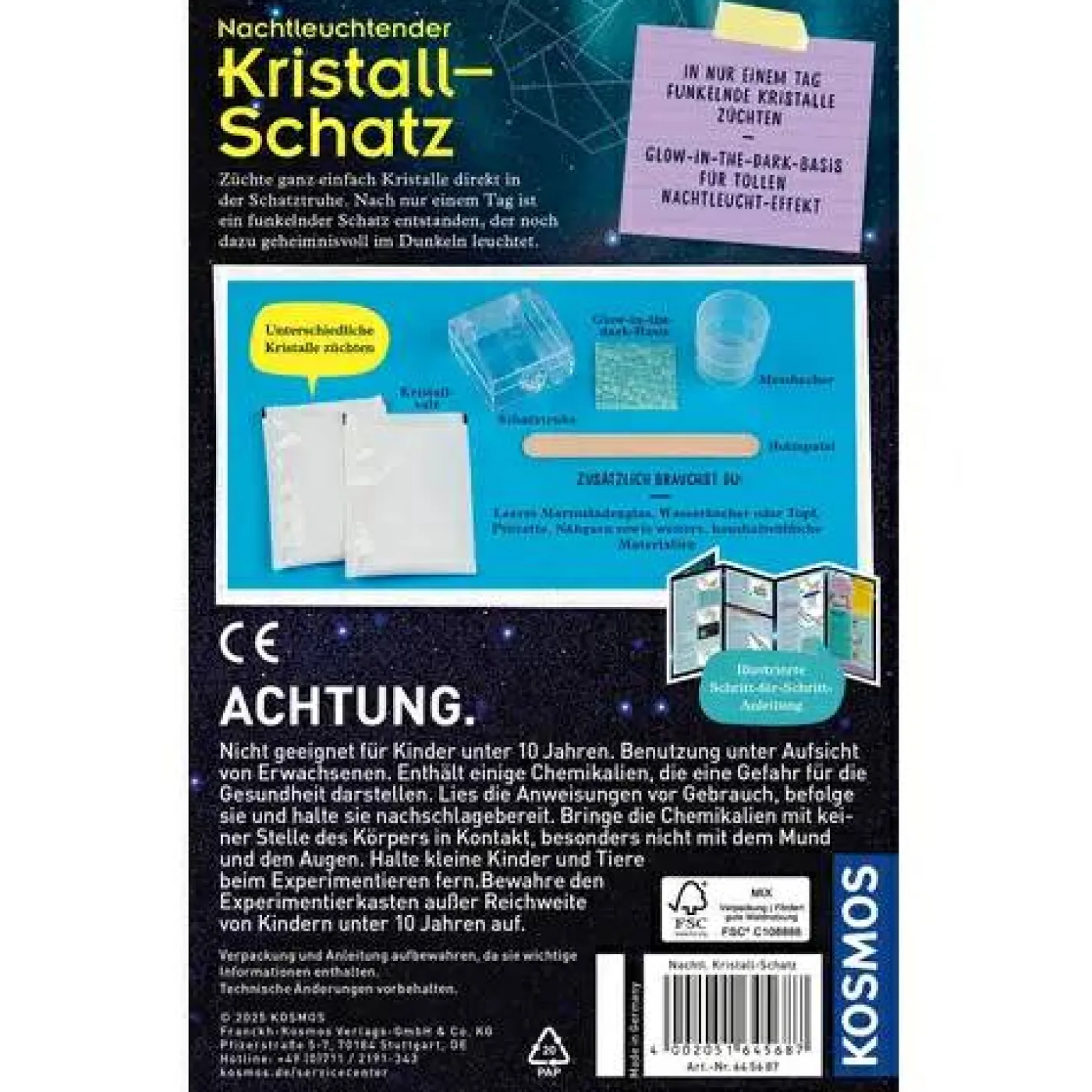 Experimentier-Set "Nachtleuchtender Kristall-Schatz"