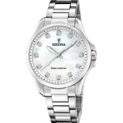 Festina Damen Solar Energy F20655/1 Creme Edelstahl