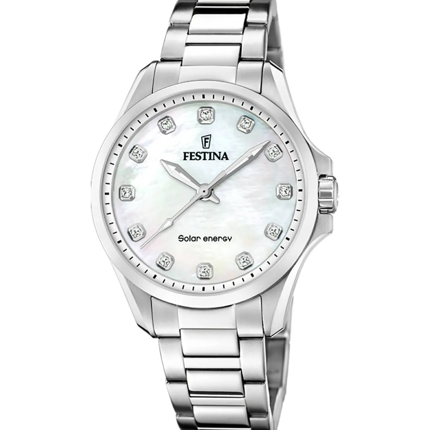 Festina Damen Solar Energy F20655/1 Creme Edelstahl