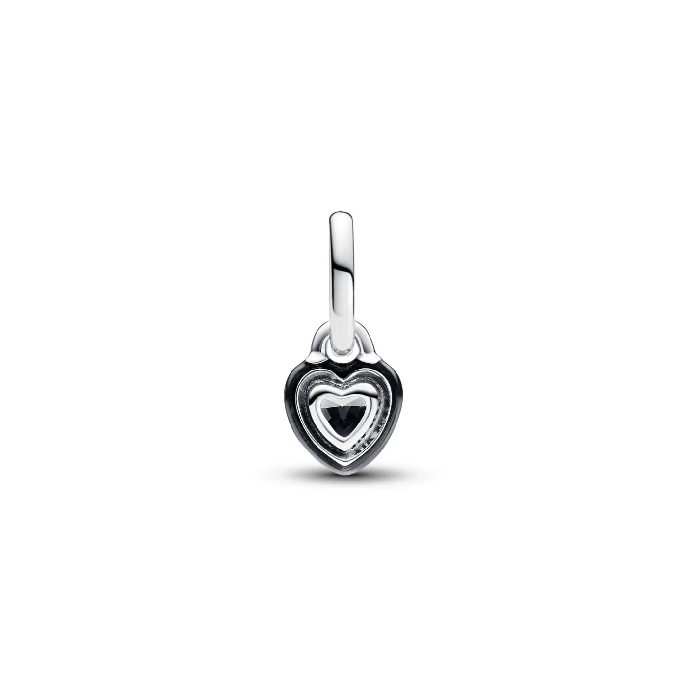Heart sterling silver mini dangle with b