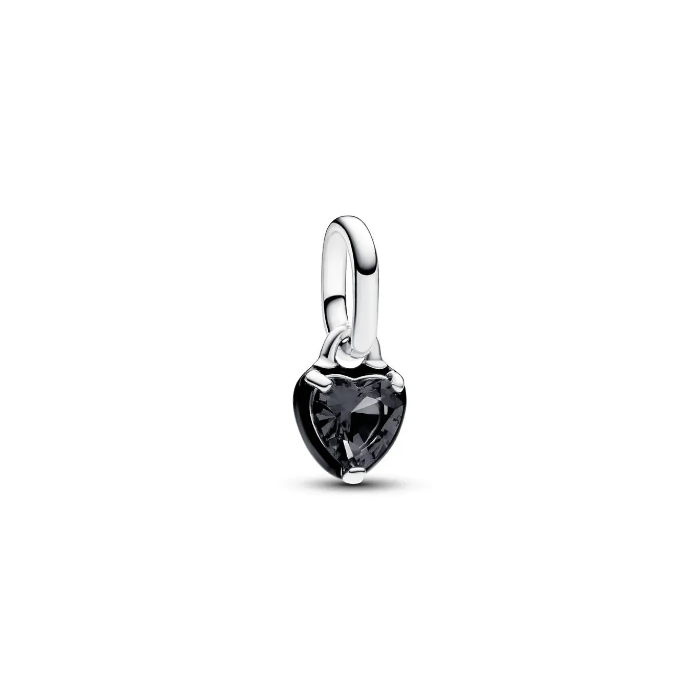 Heart sterling silver mini dangle with b