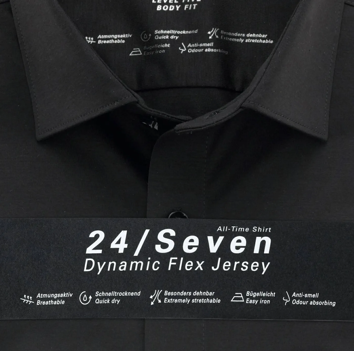 Herren Jersey Hemd "Level 5" 24/Seven Body Fit