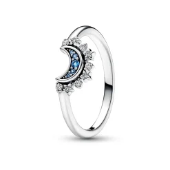 Himmlisch Funkelnder Blauer Mondring