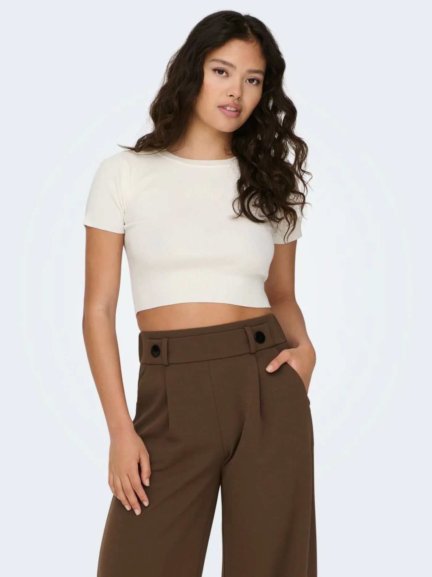 JDYCIRKELINE S/S CROP TOP KNT