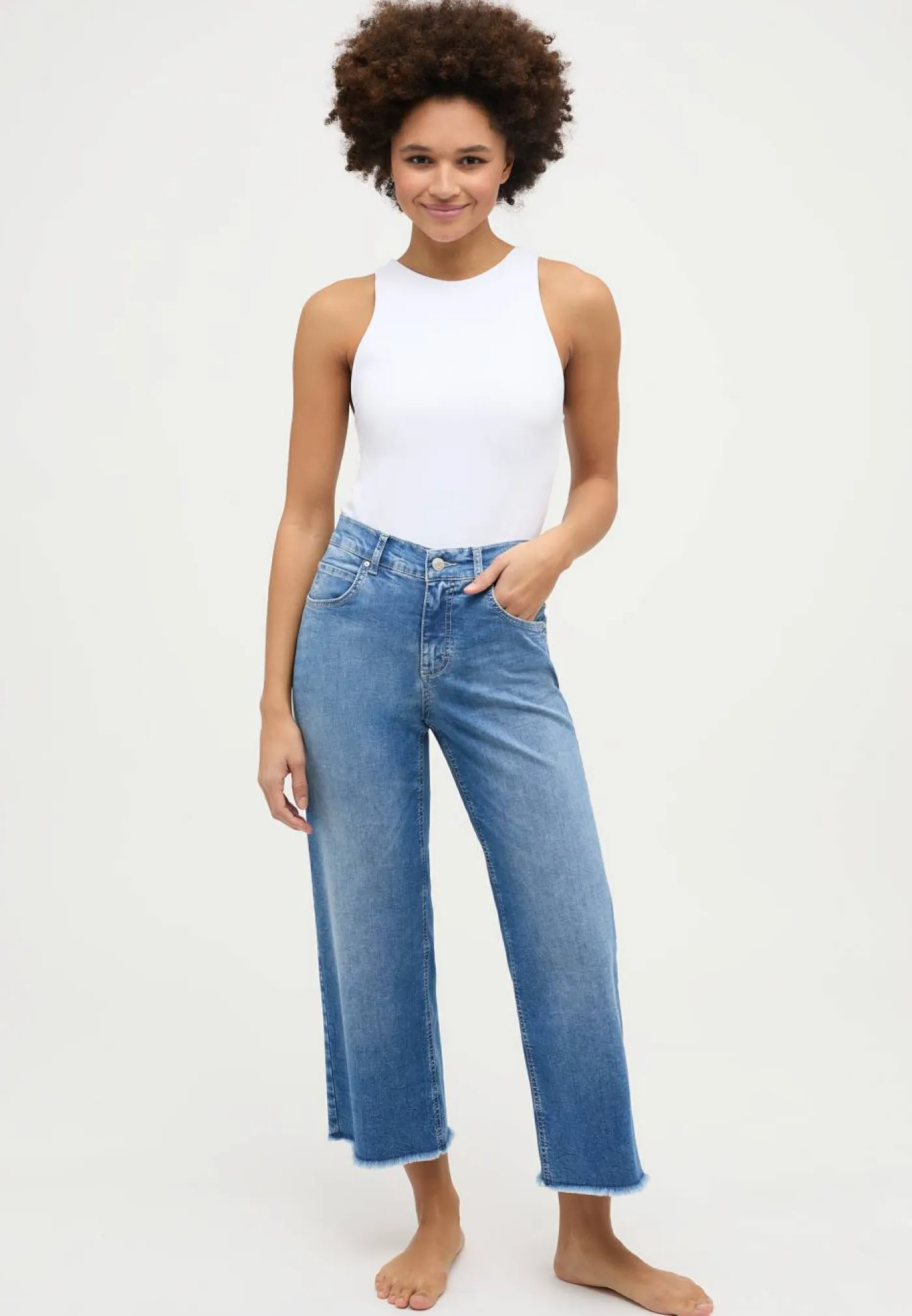 Jeans-Culotte "Linn Fringe"