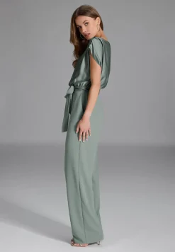 Jumpsuit aus Material-Mix