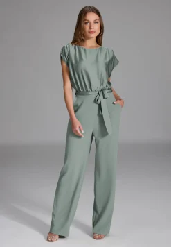 Jumpsuit aus Material-Mix