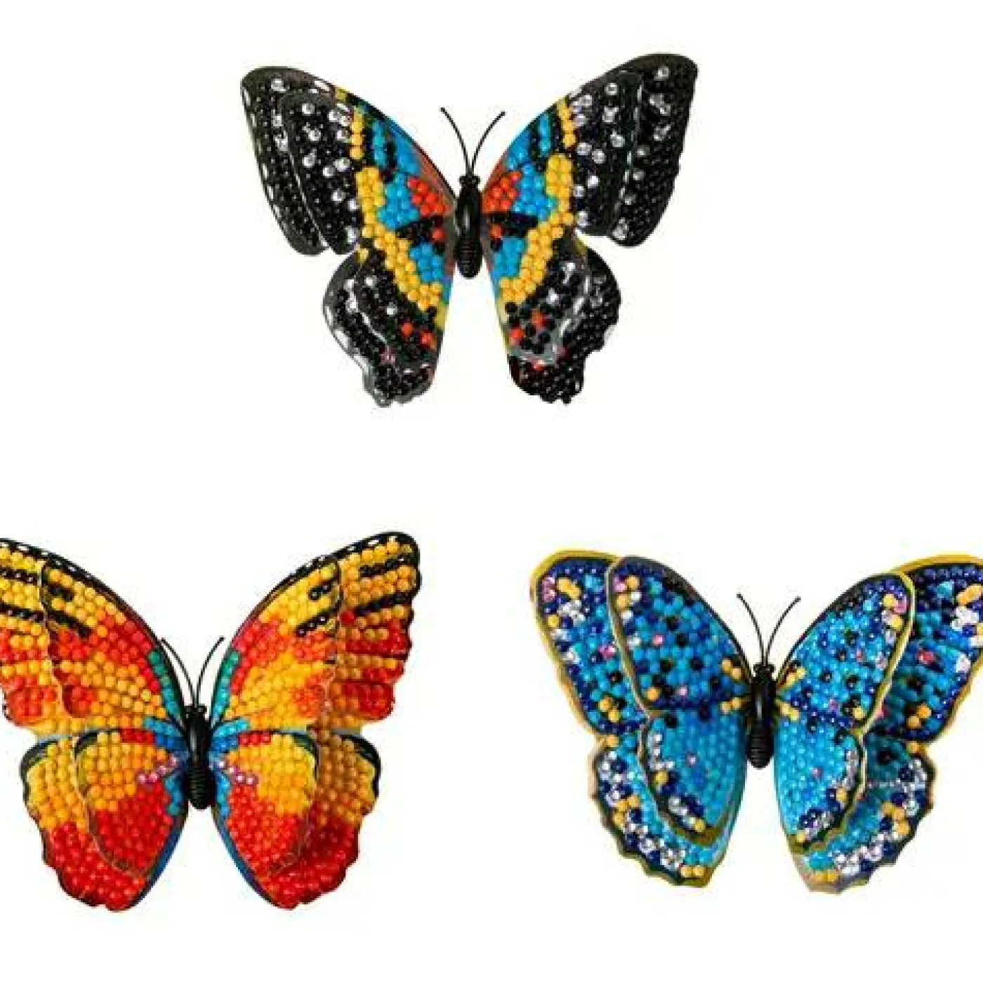 Keativ-Set "Crystal Art - Schmetterlinge", 3er-Pack