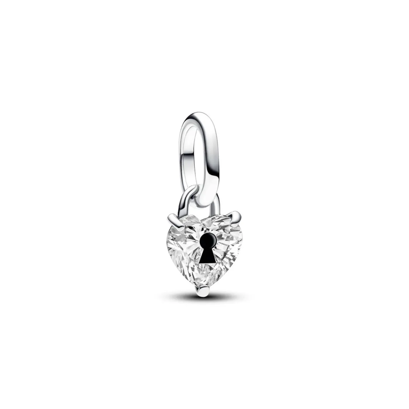 Keyhole heart sterling silver mini dangl