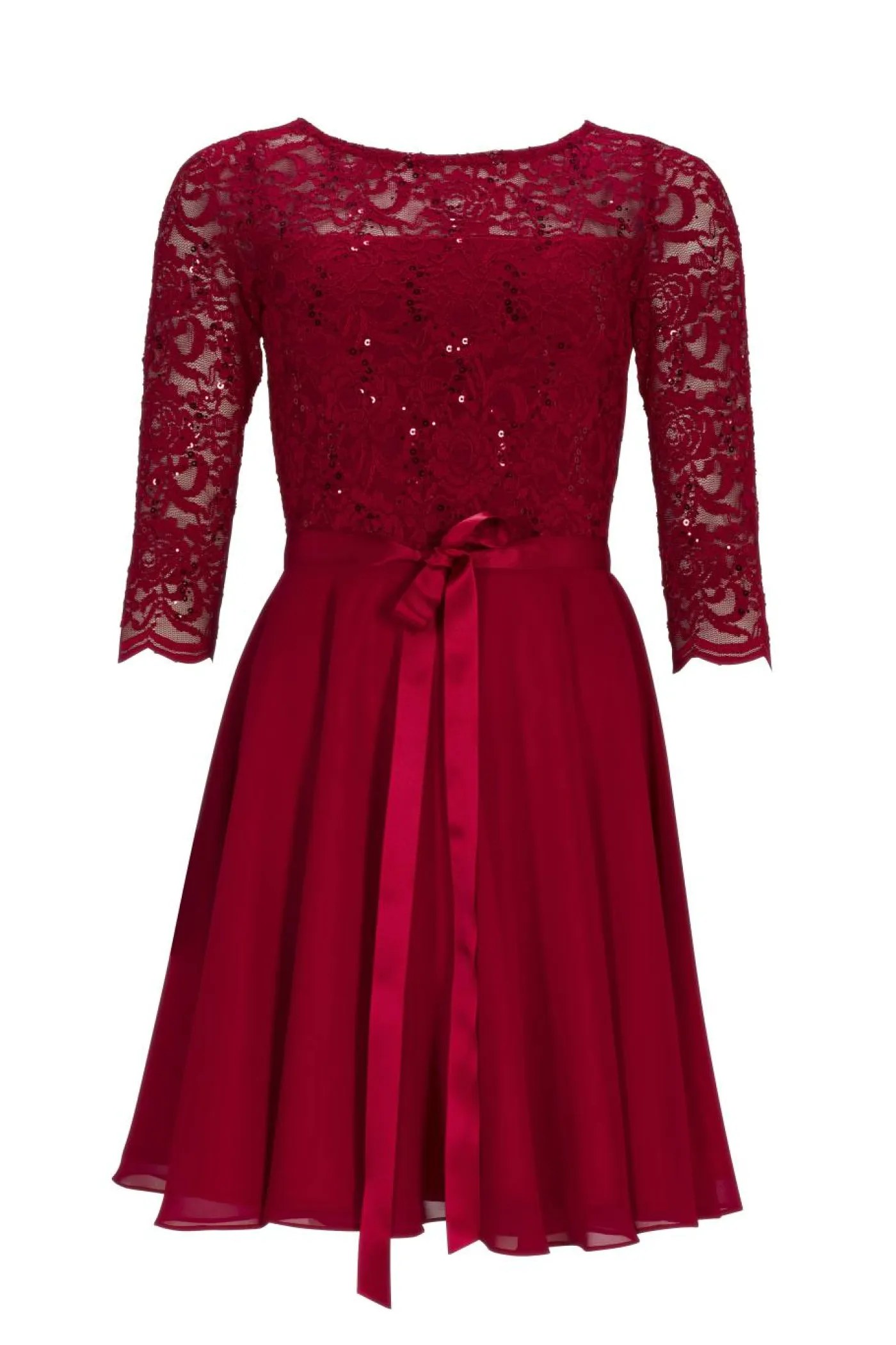 Kleid - Spitze mit Paillette/Chiffo