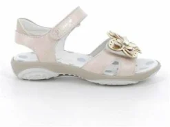 Mädchen Sandale Platin mit Velcro