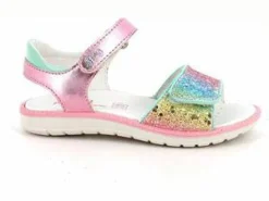 Mädchen Sandale Rosa und Türkis mit Velcro