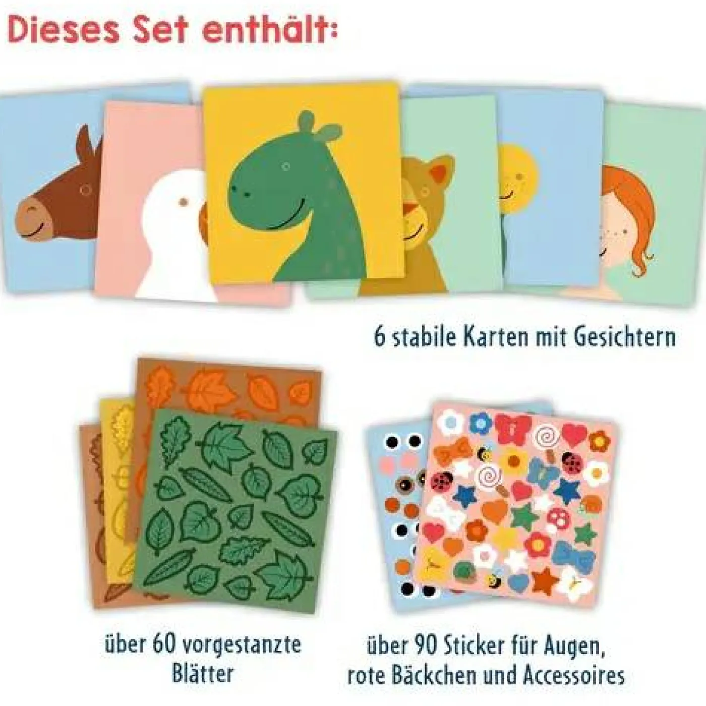 Mein erstes Bastelset: Blätter-Gesichter