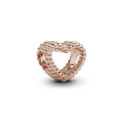 Offenes Metallperlen Herz Charm