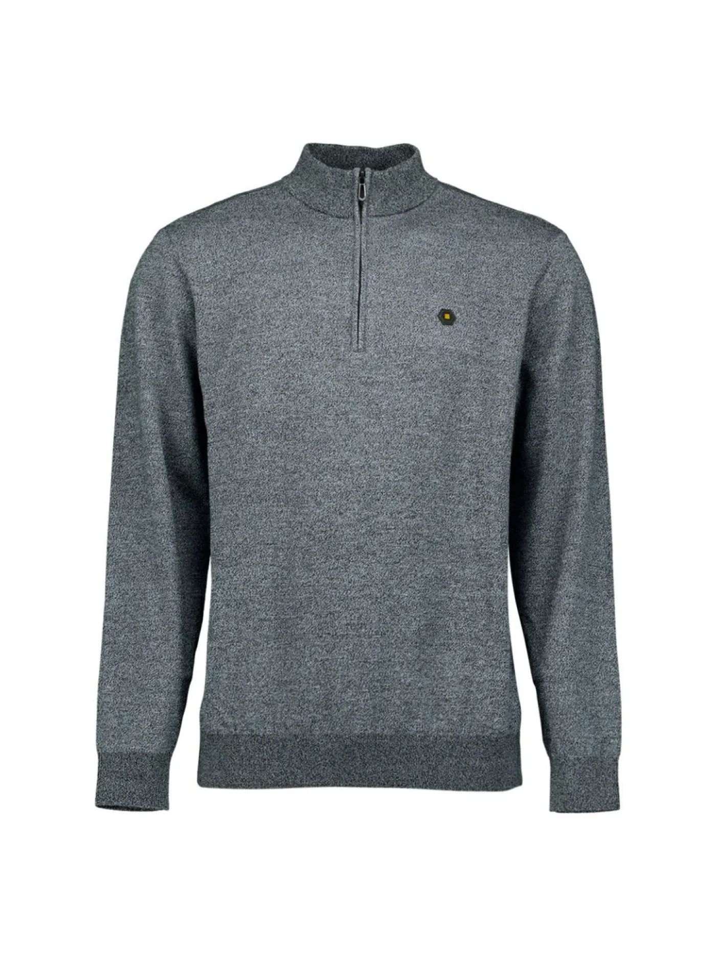 Pullover Half Zip 2 Coloured Melange