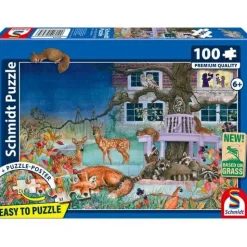 Puzzle "Nächtlicher Tierbesuch", 100 Teile