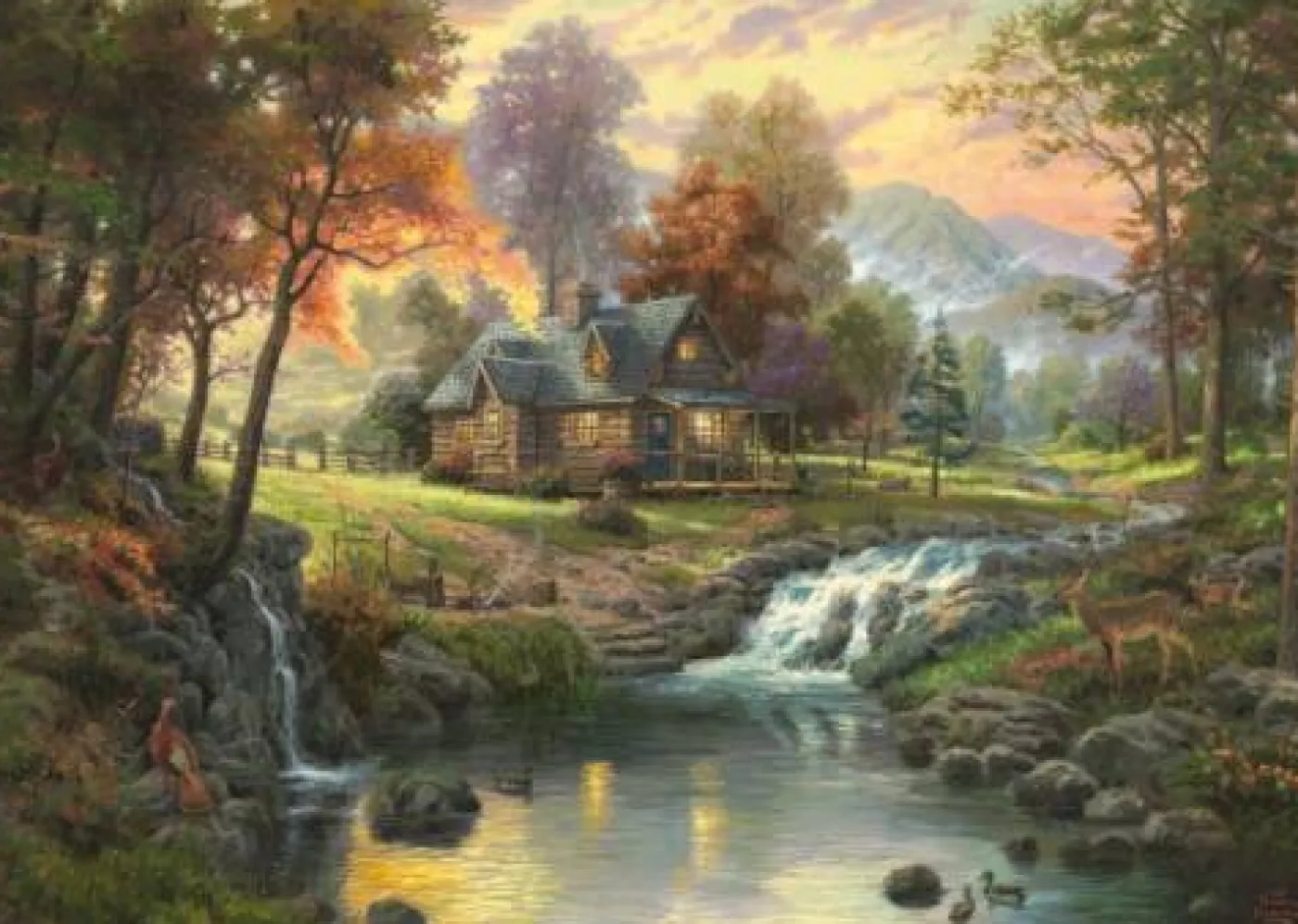 Puzzle "Thomas Kinkade: Holzhaus am Bach", 1000 Teile