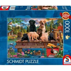 Puzzle "Hundefamilie am See", 1000 Teile