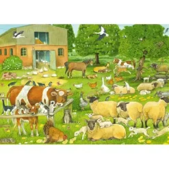 Puzzle "Tierkinder auf dem Bauernhof", 100 Teile
