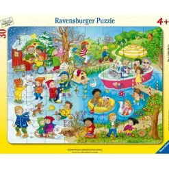 Rahmenpuzzle "Die Jahreszeiten am See", 30 Teile