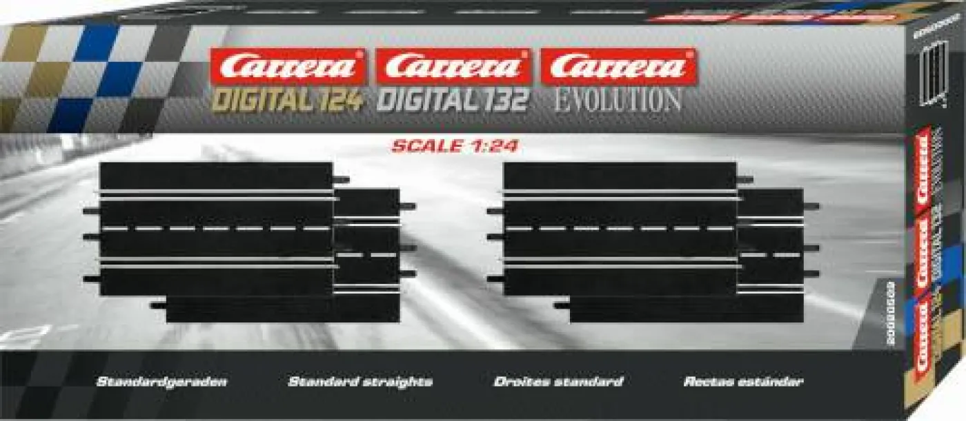 Rennbahn-Erweiterung "Digitan 124 - Standardgerade", 4er-Pack
