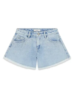 Rhinestones Denim-Shorts