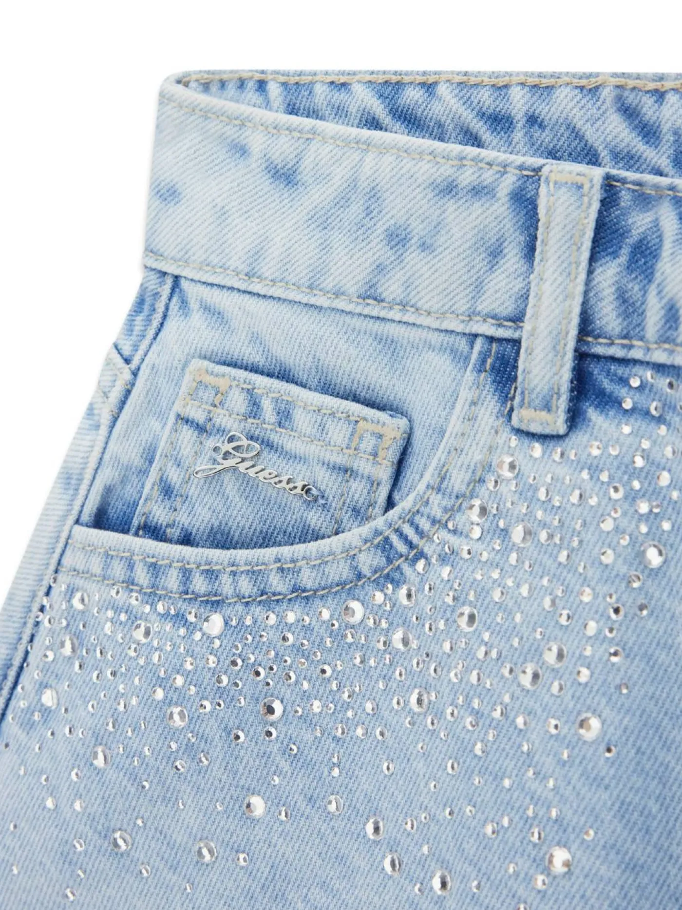 Rhinestones Denim-Shorts
